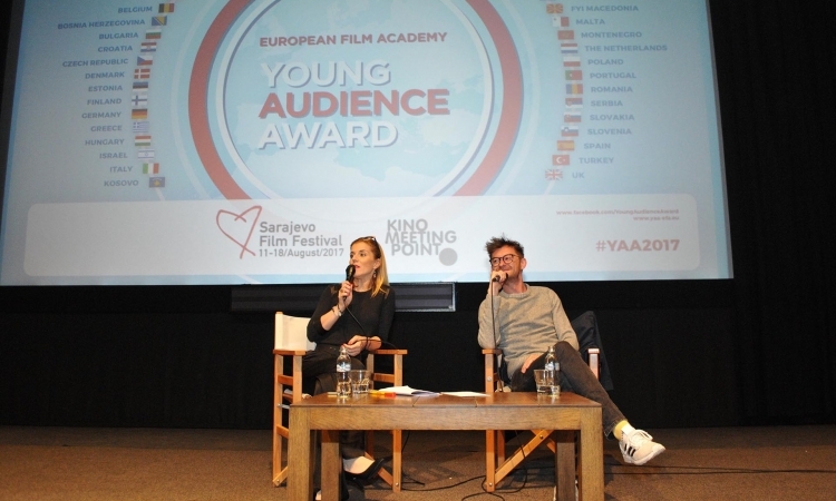 Moderator Emela Burdžović and actor Moamer Kasumović